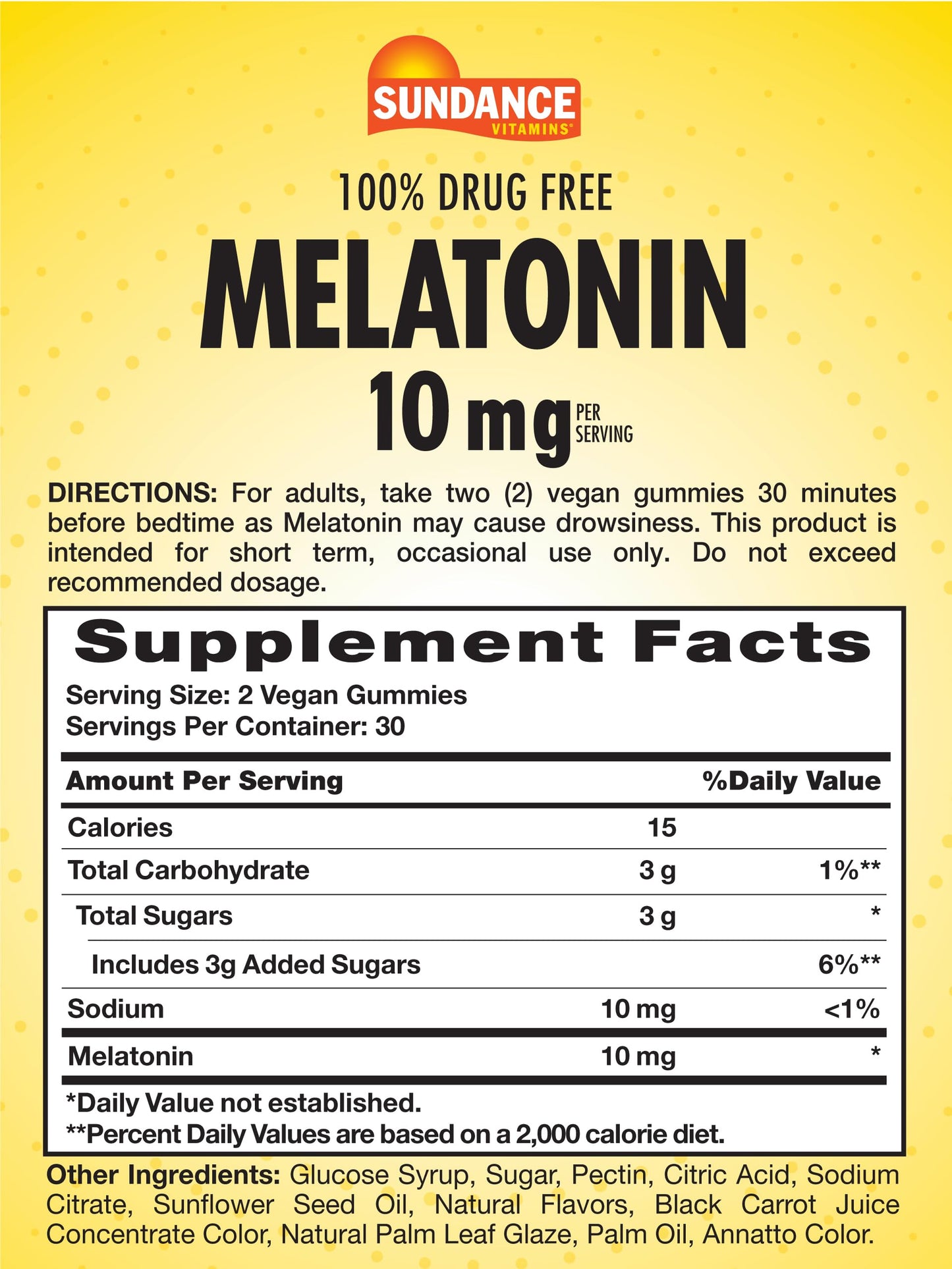 Sundance Melatonin 10mg Gummies 60 Count