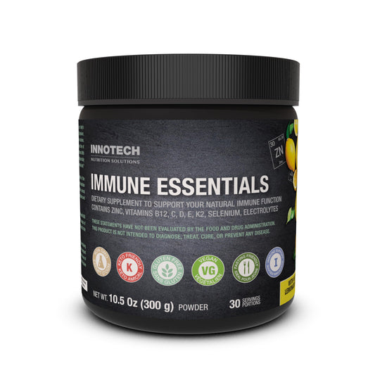 Innotech Nutrition Solutions Immune Essentials Immune Support & Hydration Zinc Vitamin D3 & Vitamin C Healthy Lemonade Powder, 10.6 oz