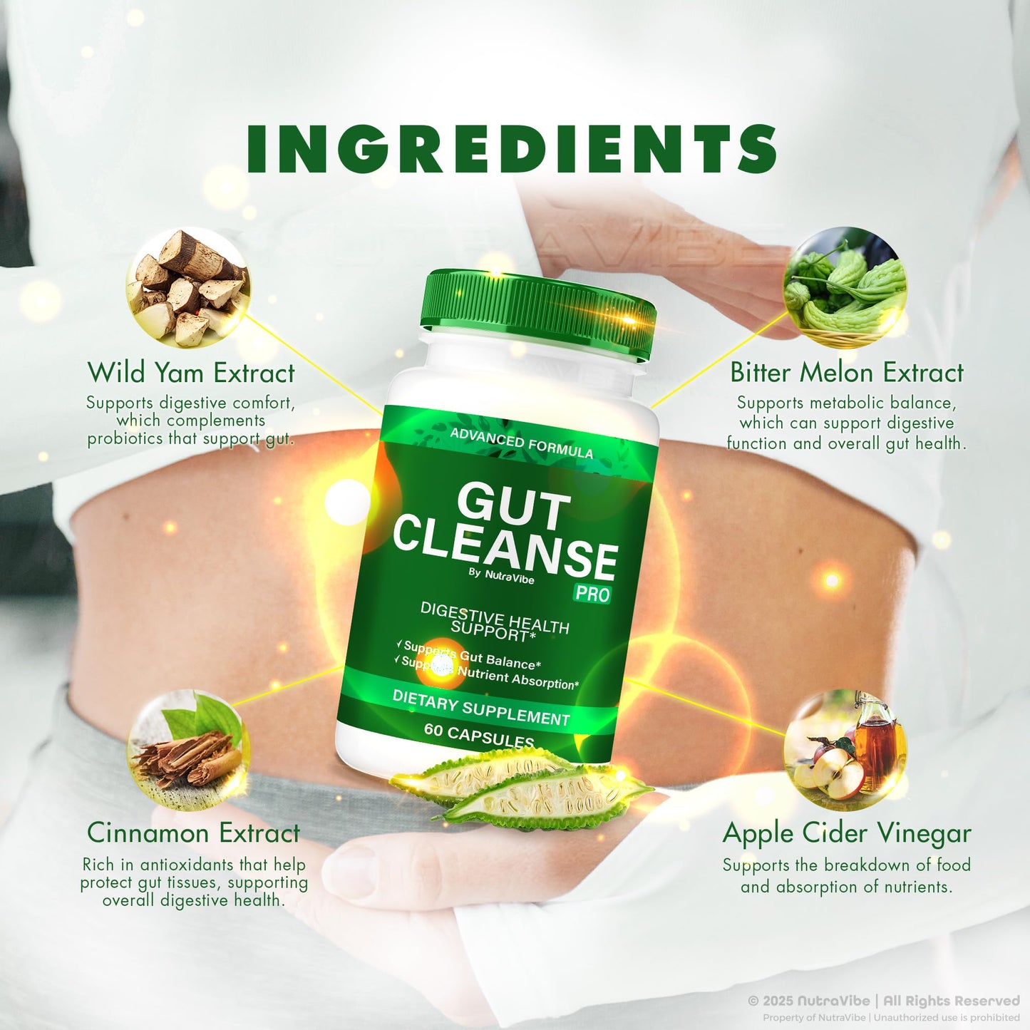 NutraVibe Gut Cleanse Pro Capsules 60 Count