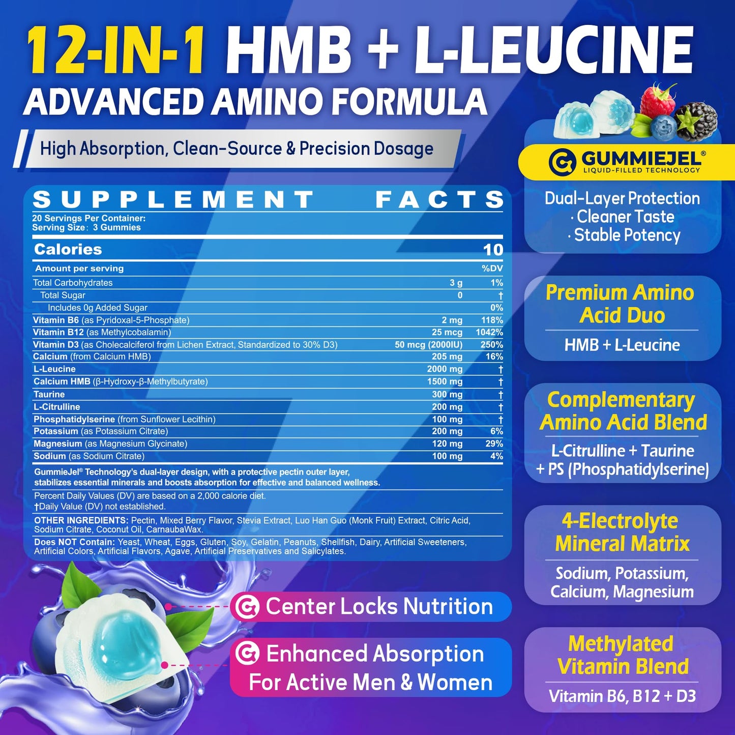 Nextdia HMB and L-Leucine Gummies 60 Count