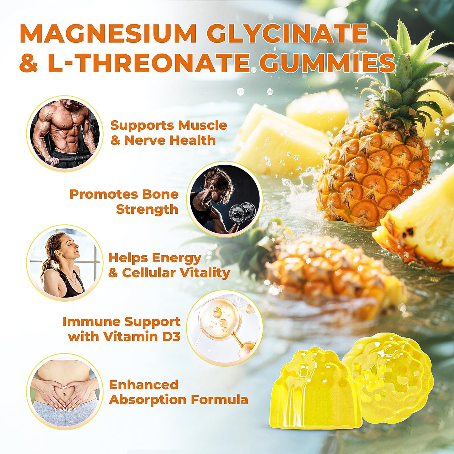 CelestiaCare Magnesium Glycinate Gummies 600mg, 60 Count