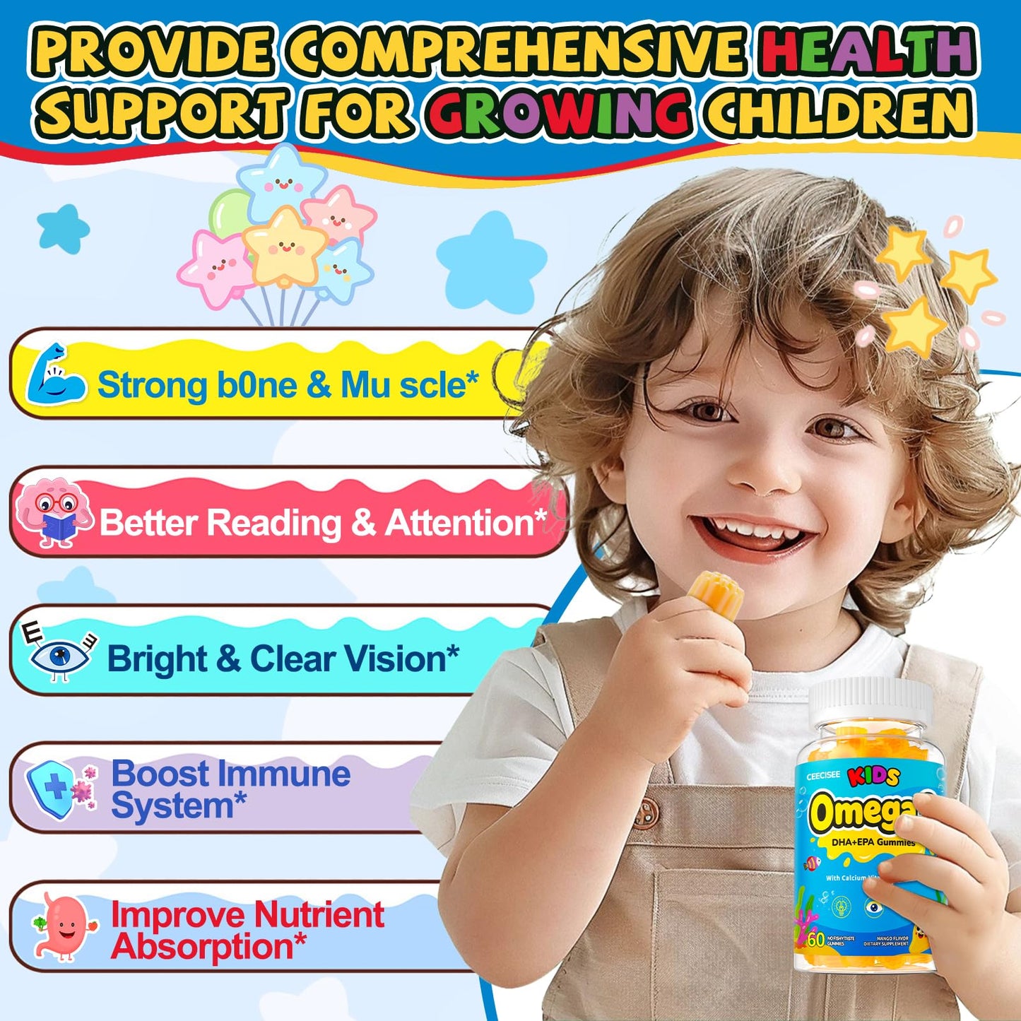 Ceecisee Organic Kid’s Omega-3 Gummies 120 Count