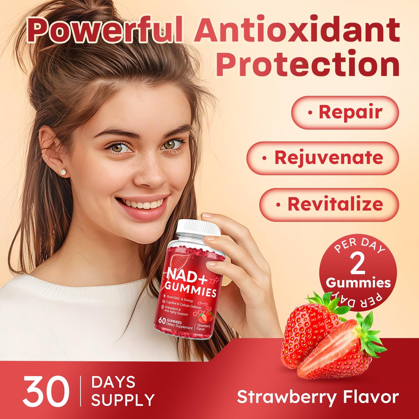 ReviNutra NAD+ Supplement Gummies 60 Count