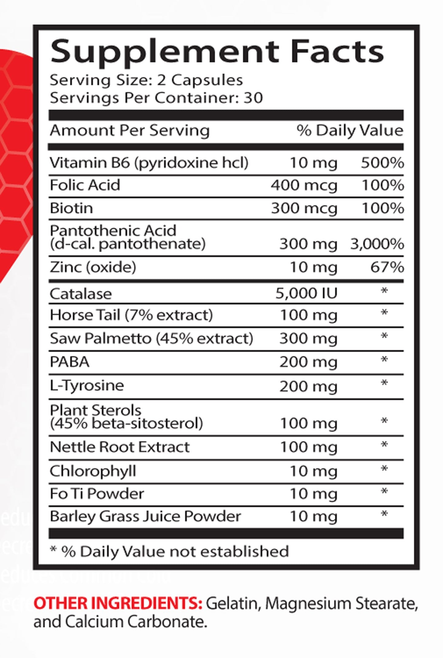 Healthy Supplements LLC Folic Acid with B12 - Anti Gray Hair Natural Formula - Skin and Nails Support 60 Capsules