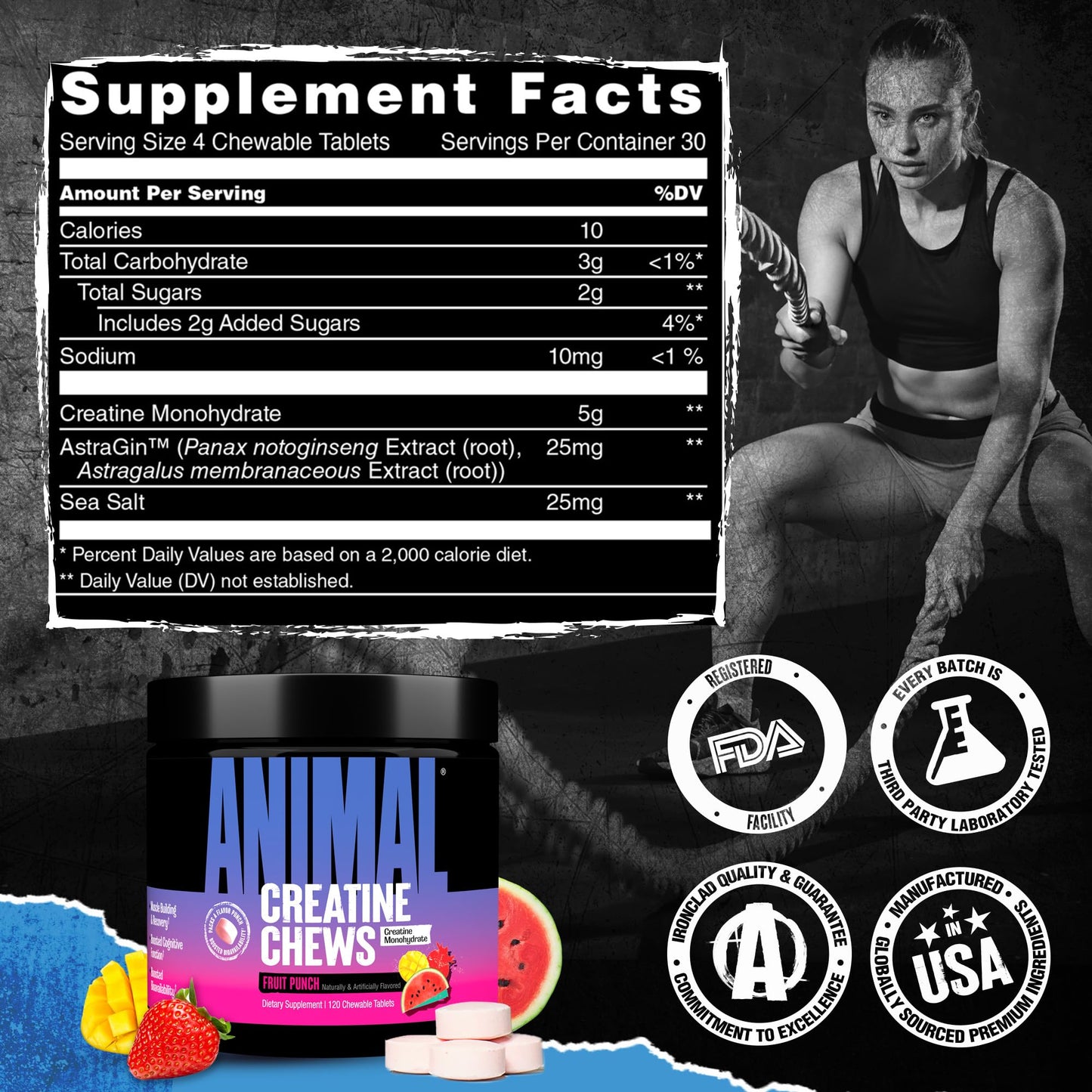 Animal Creatine Chews, Chewable, 240 Count