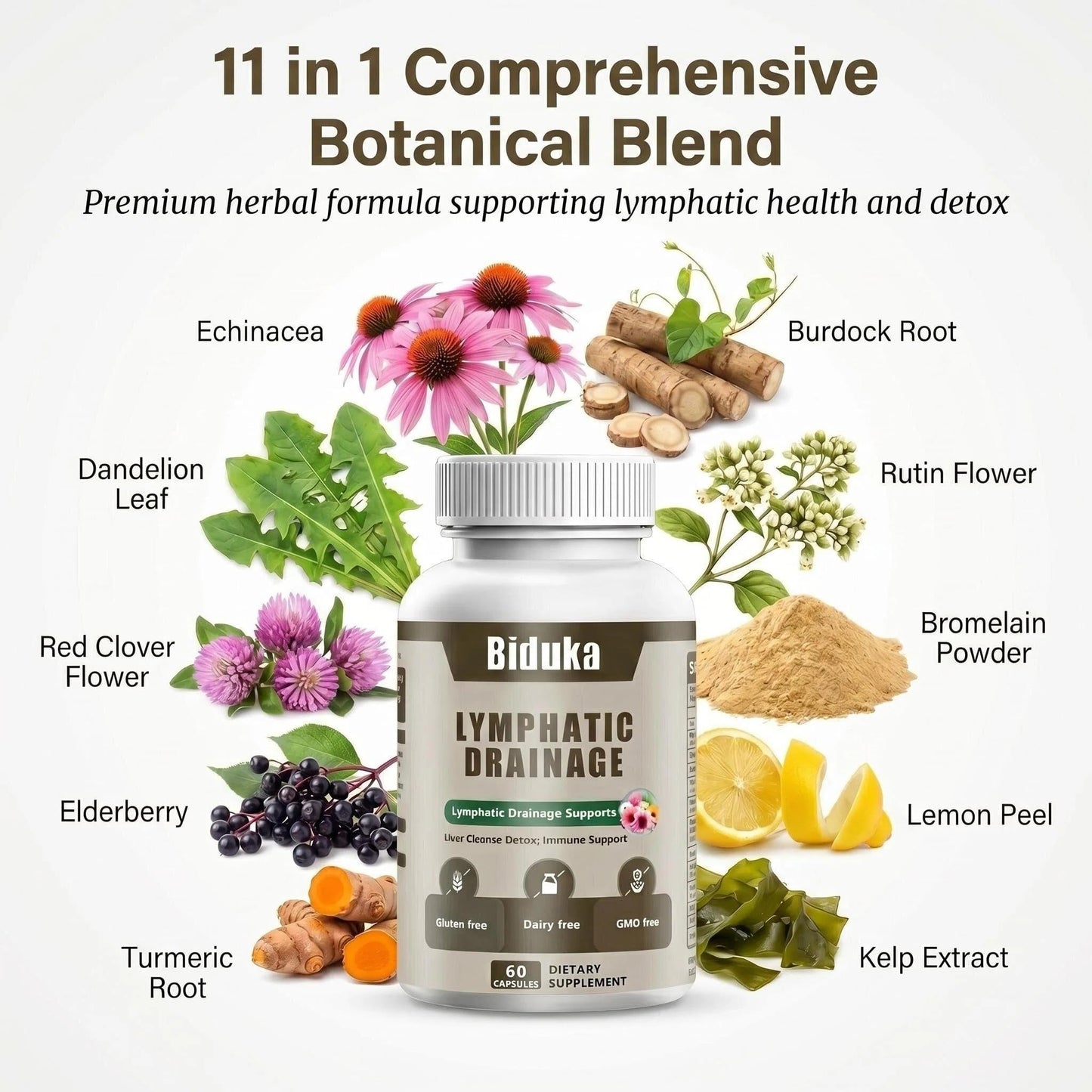 Biduka Lymphatic Drainage Capsules 60 Count