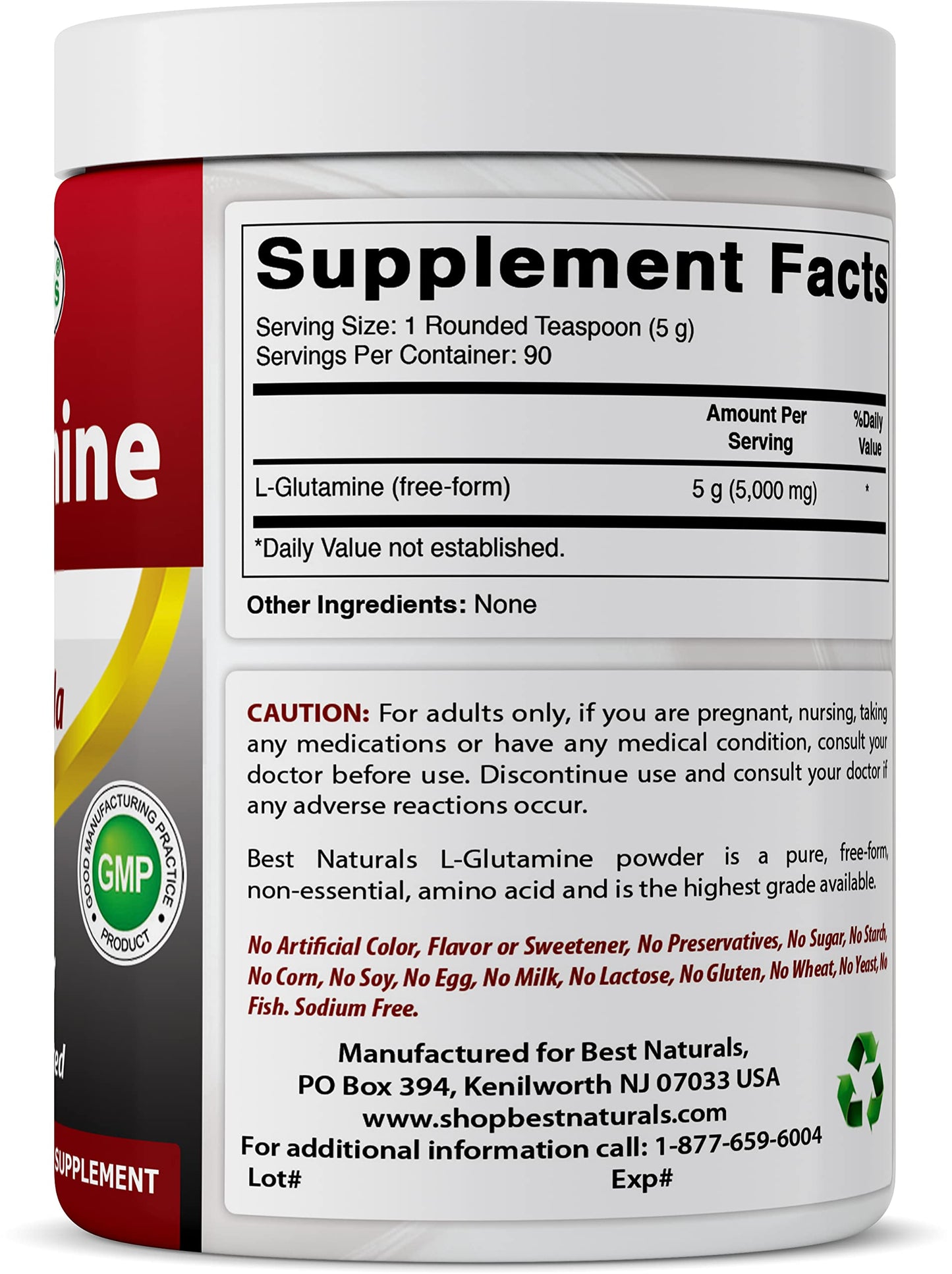 Best Naturals L-Glutamine Pure Powder 16 oz