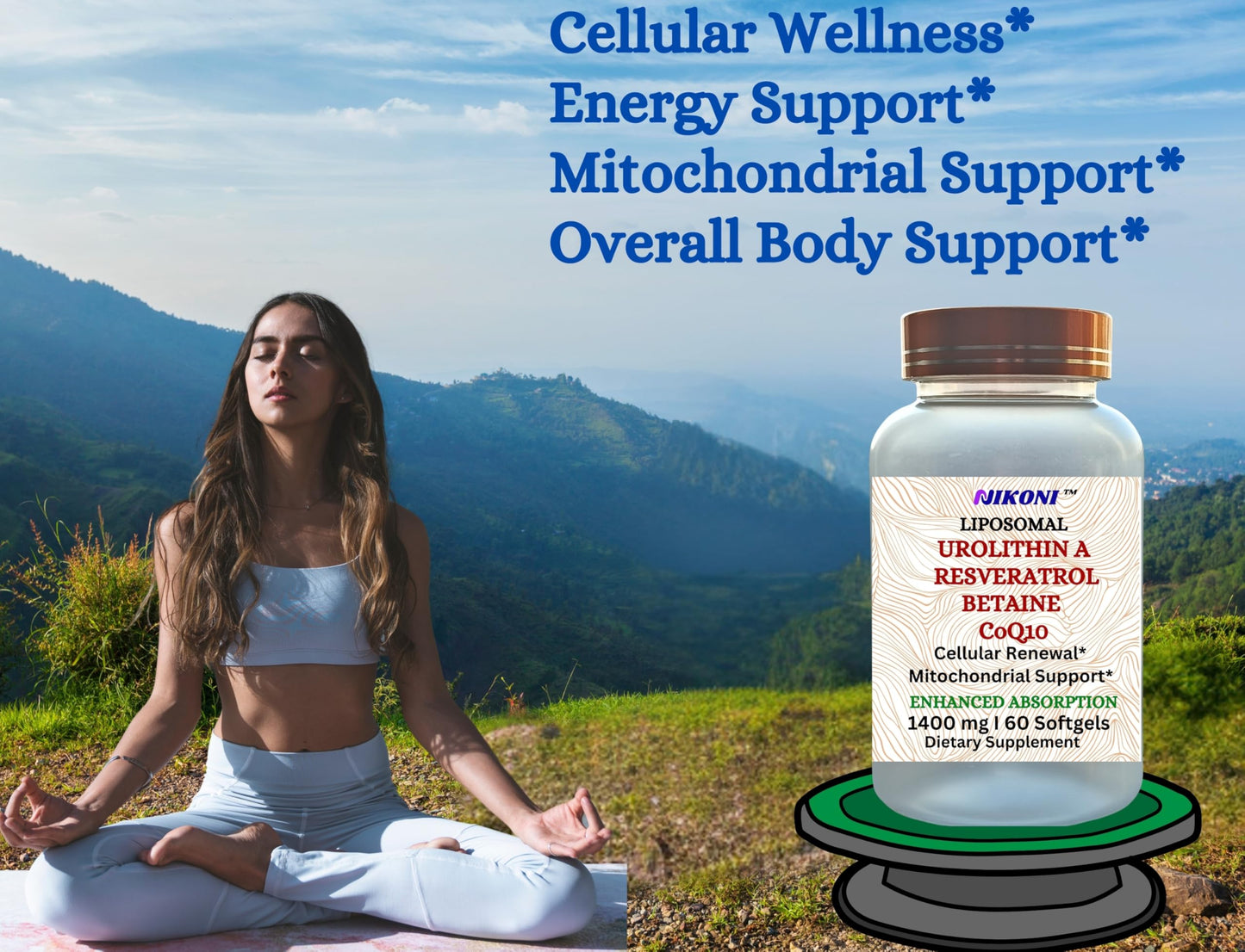 Nikoni Liposomal Urolithin-A Supplement 1400mg Softgels 240