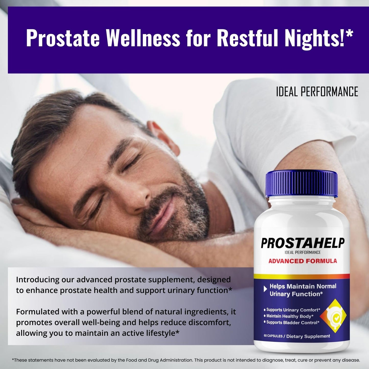 IDEAL PERFORMANCE ProstaHelp Prostate Health Supplements Capsules 60 Count