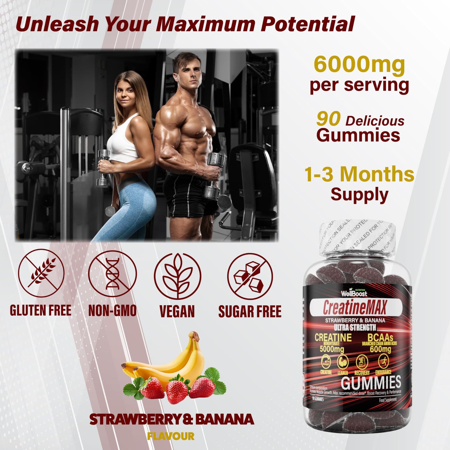 WellBoost Creatine MAX Gummies 90 Gummies