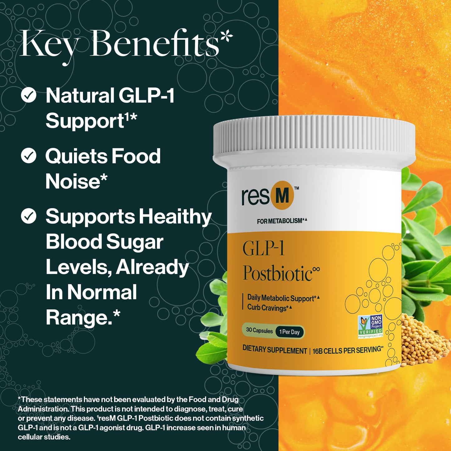 ResBiotic resM GLP-1 Postbiotic Supplement Capsule 30
