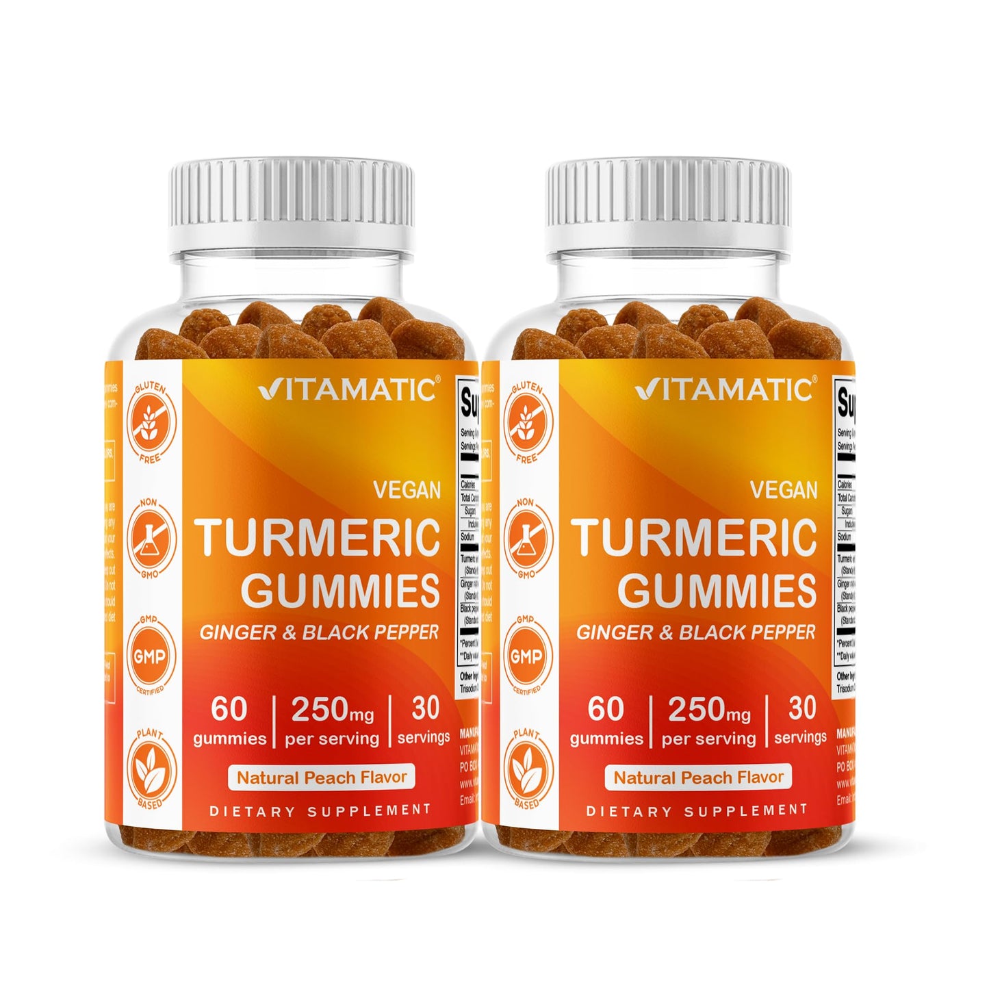 Vitamatic Turmeric Gummy with Ginger & Black Pepper Extract, 120 Gummies