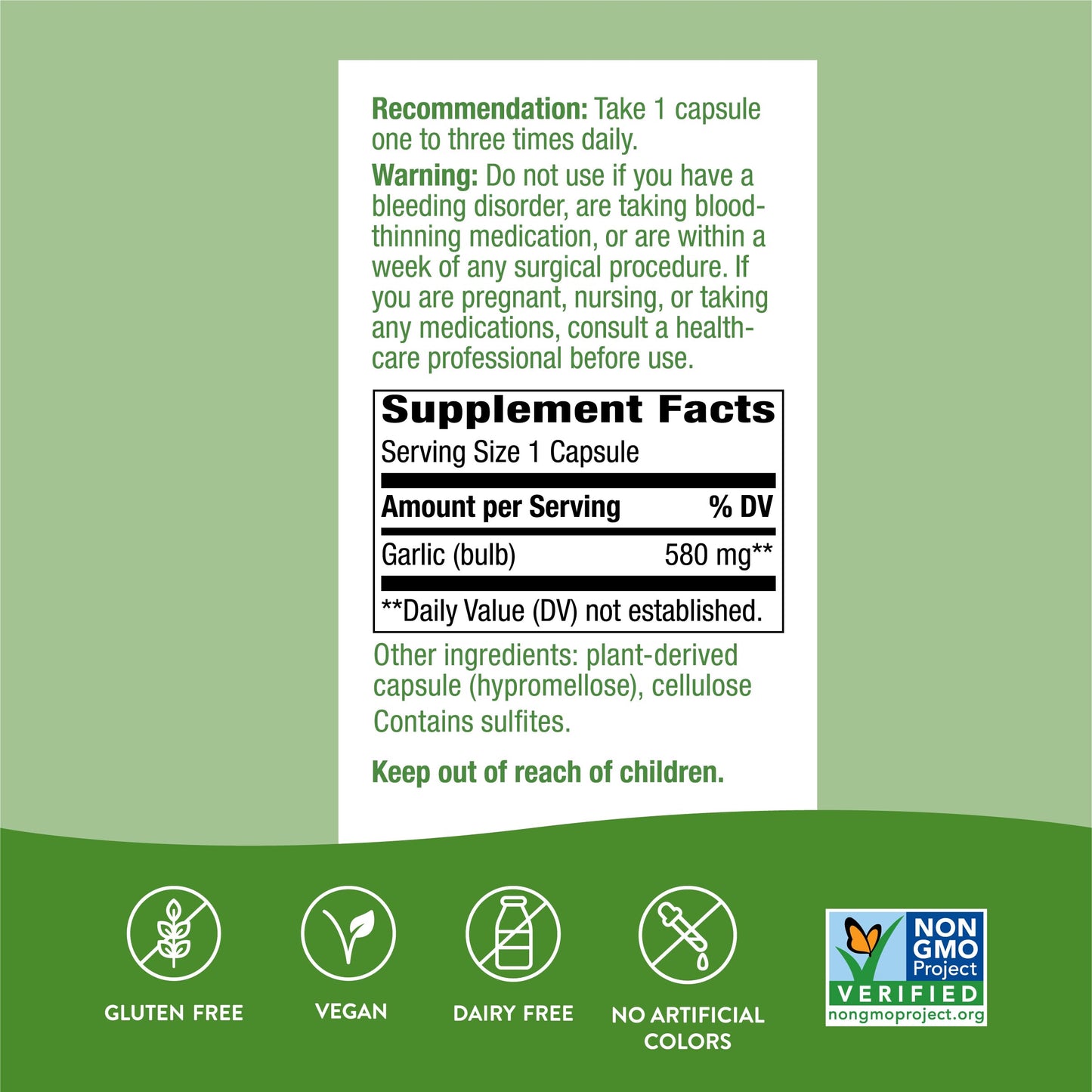 Nature's Way Garlic Bulb Capsules 200 Count