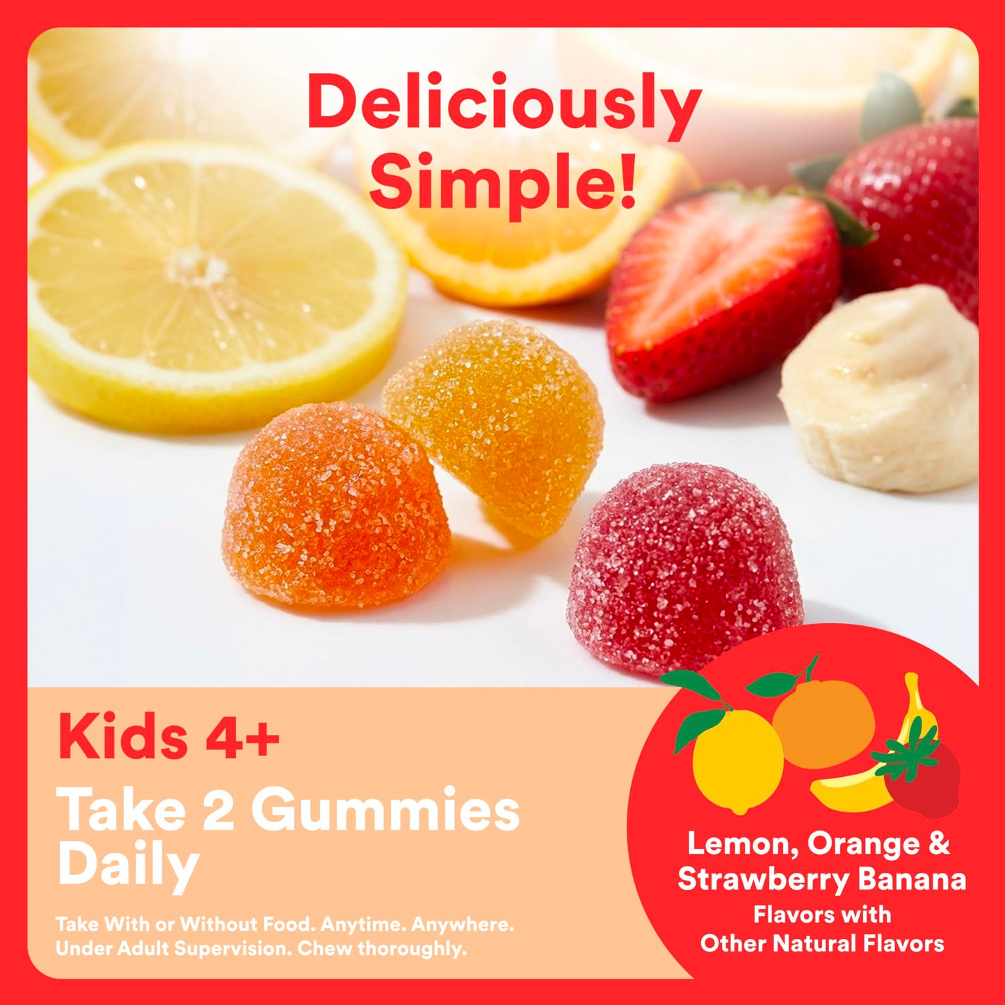 SmartyPants Kids Multivitamin Gummies with Omega 3 DHA/EPA, Vitamins D3, C, B12, B6, A, K, and Zinc, Gluten Free, Clean Label, Three Fruit Flavors, 60 Gummies (30 Day Supply)