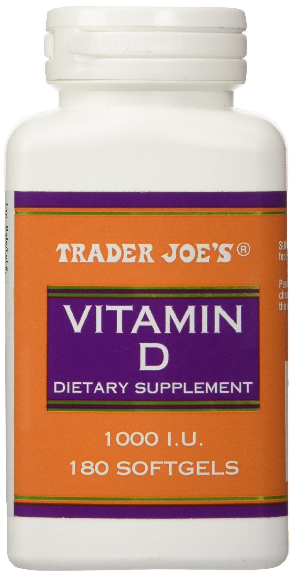 Trader Joe's Vitamin D-3 1000iu Softgels 180