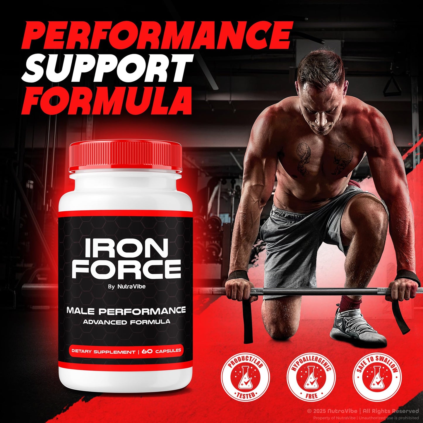 NutraVibe Iron Force Pills for Men 120 Capsules