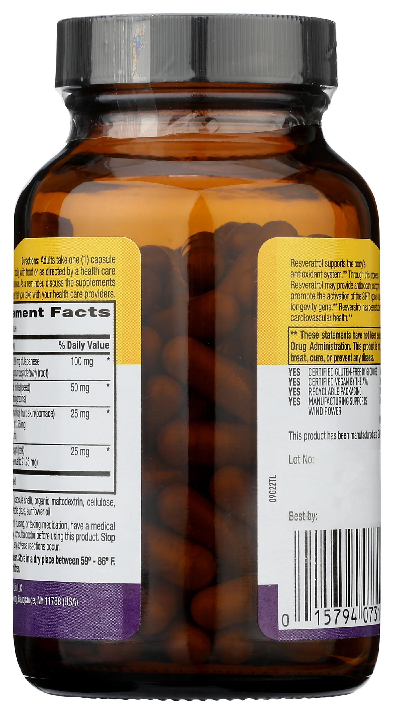 Country Life Resveratrol Plus Tablets, 120