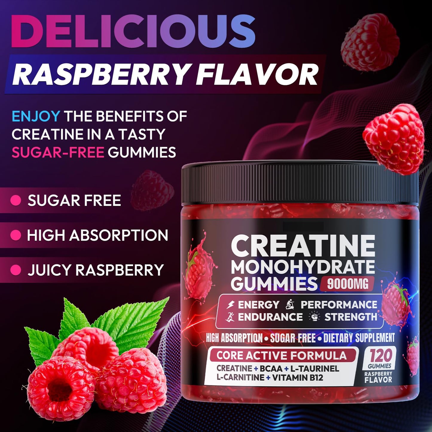 Cytona Creatine Monohydrate Gummies 5000MG, Creatine Gummy for Men & Women, 120 Gummies