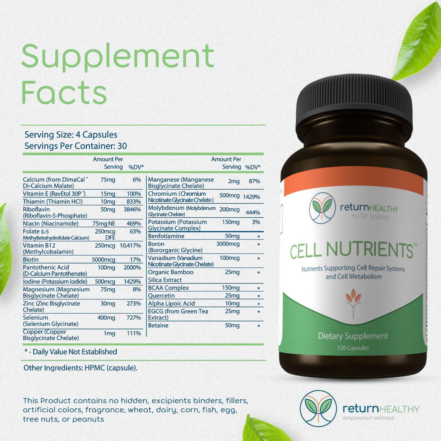 Return Healthy Cell Nutrients Capsules 120
