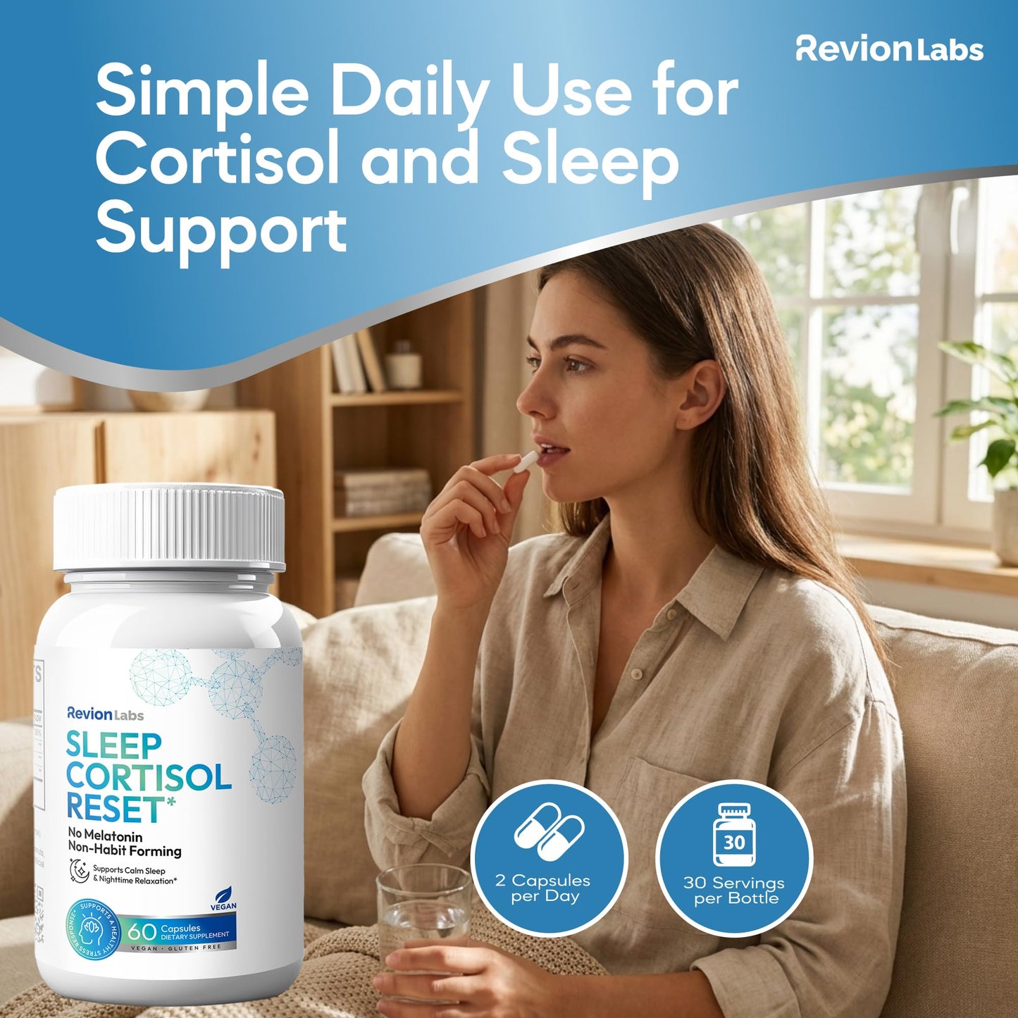 Revion LABS Cortisol Reducer Supplement Capsule, 60 Count