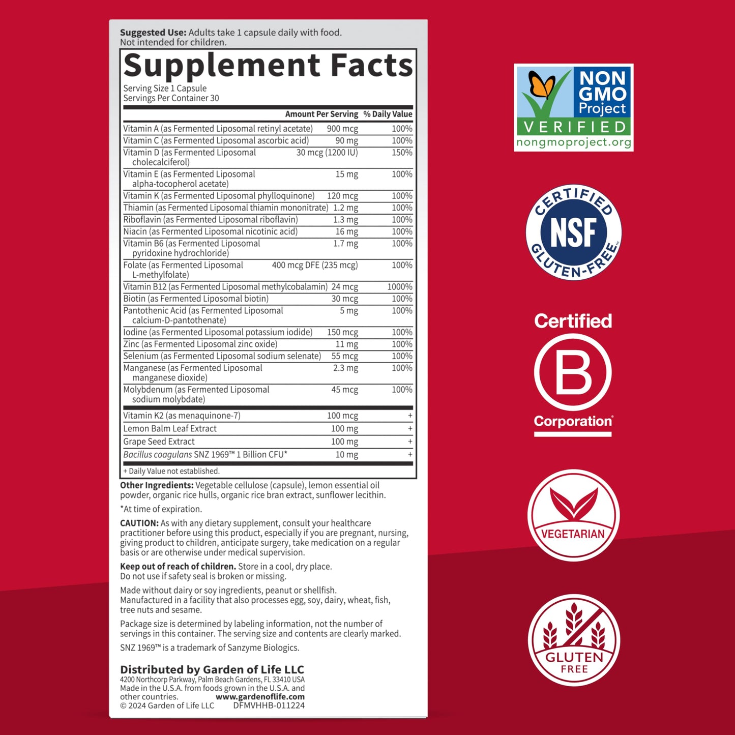 Garden of Life Dr. Formulated Multi+ Heart Health Capsules, 30 Count