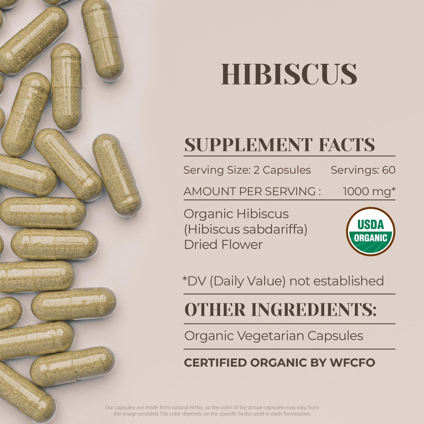 Garden Organics Hibiscus USDA Organic 120 Capsules