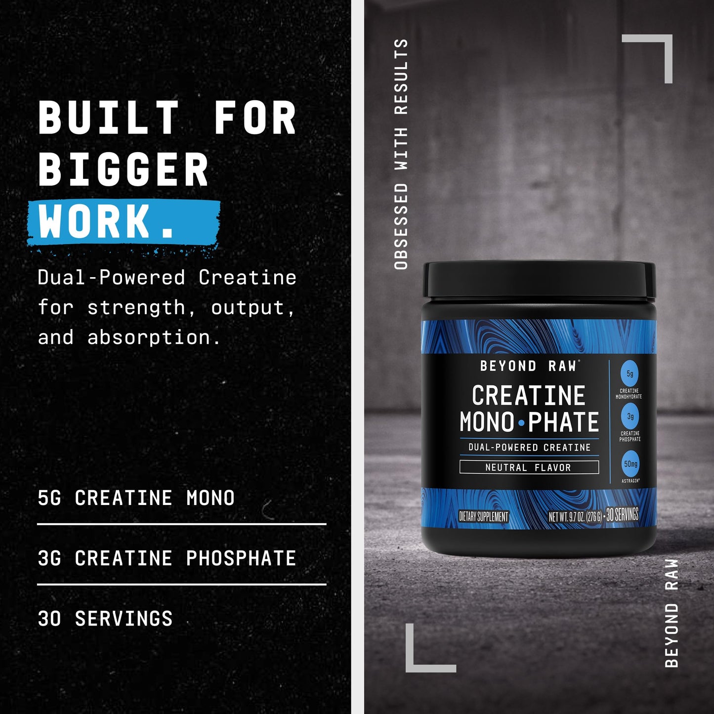BEYOND RAW Creatine Monophate Powder 9.9 oz
