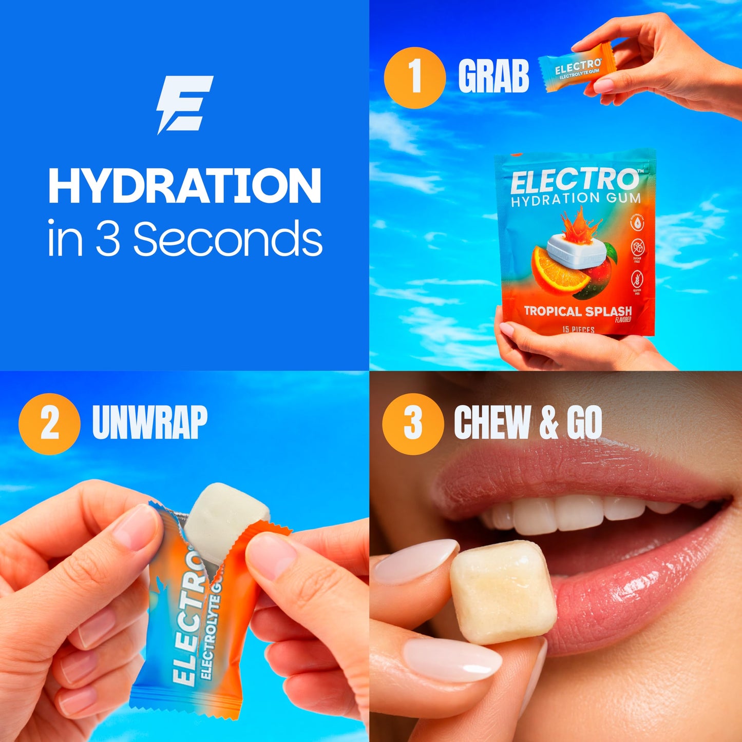 Electrogum Electro Hydration Gum Gummy, 15 Pcs