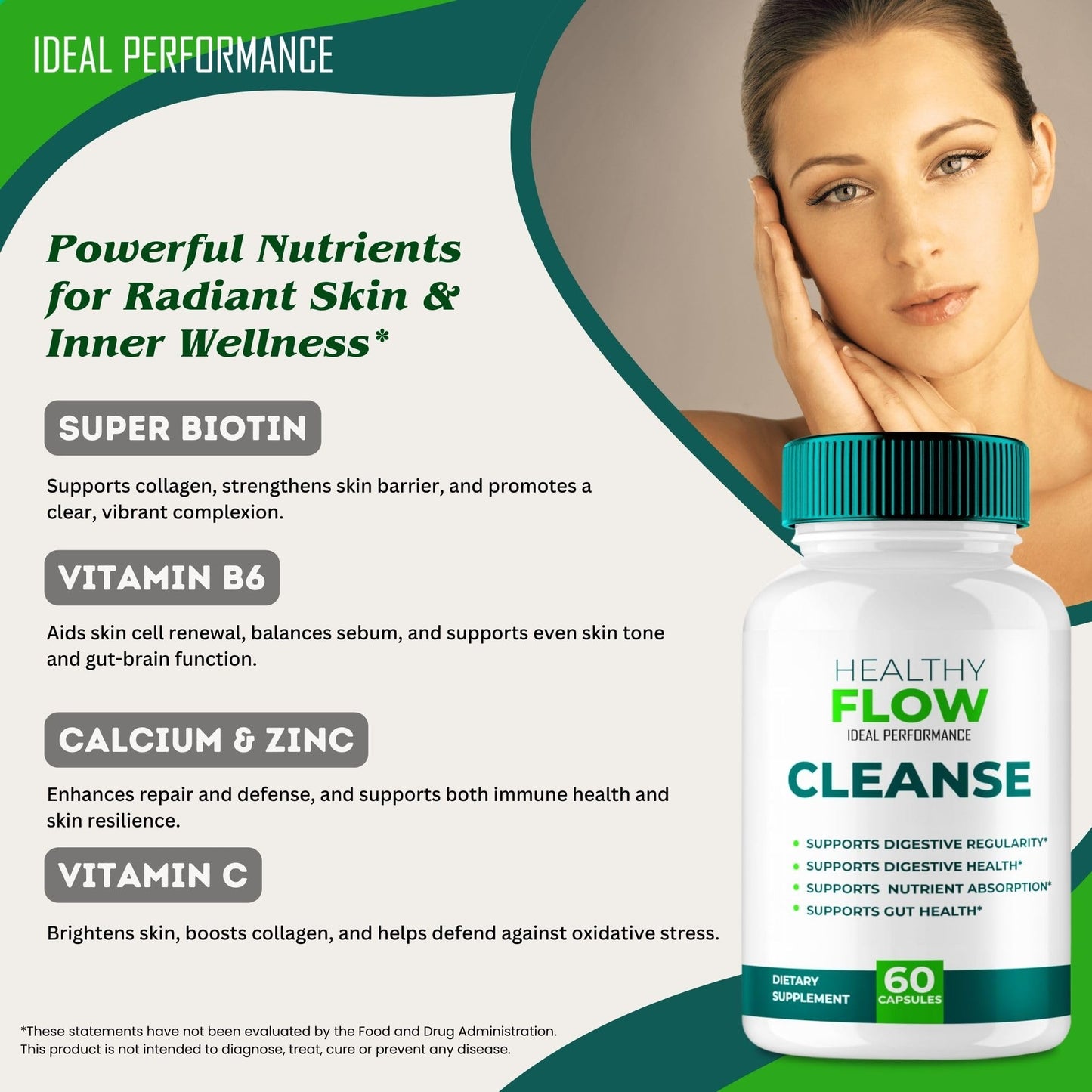 IDEAL PERFORMANCE Healthy Flow Cleanse Capsules 60 Capsules