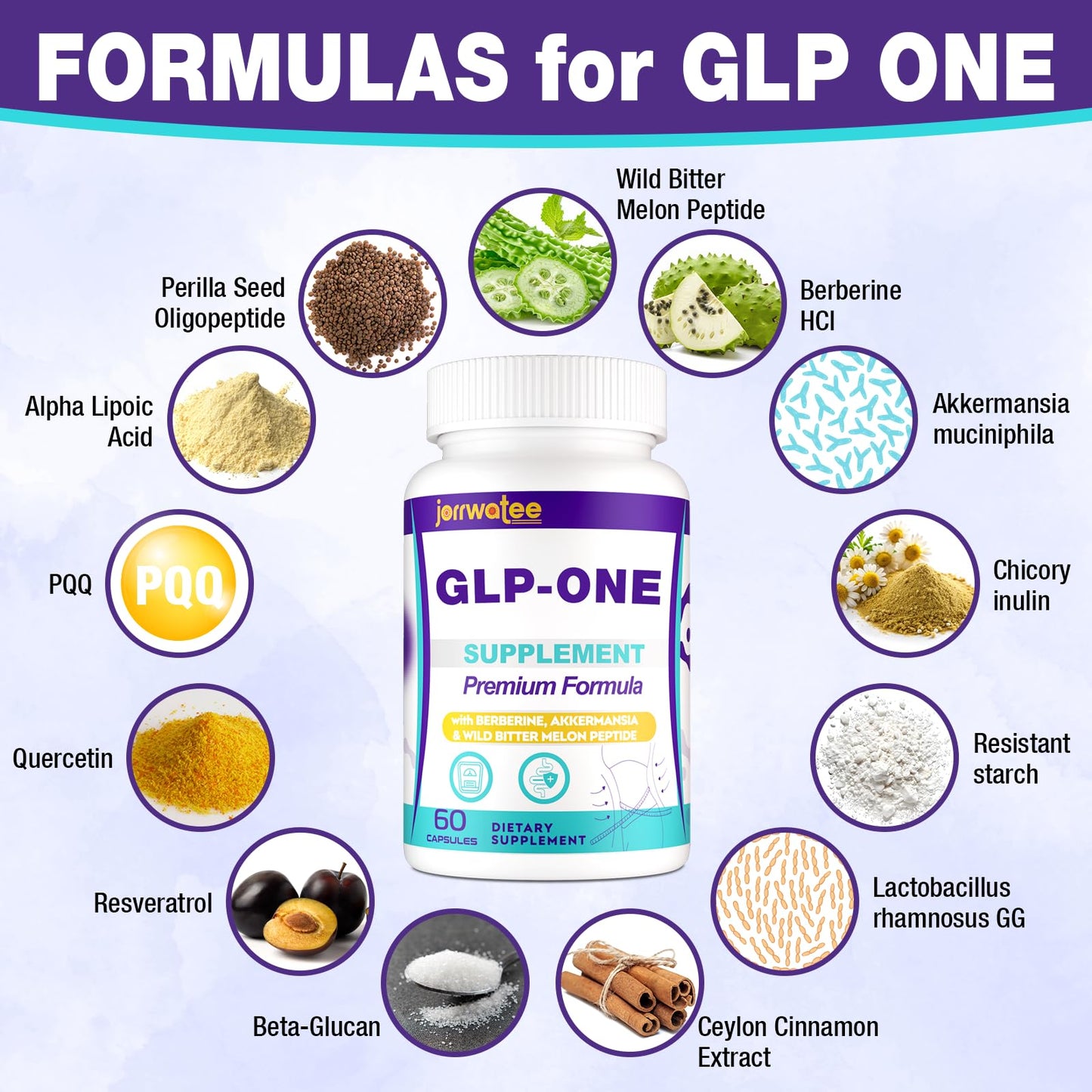 Jorrwatee GLP ONE Probiotic Capsules, 120 Count