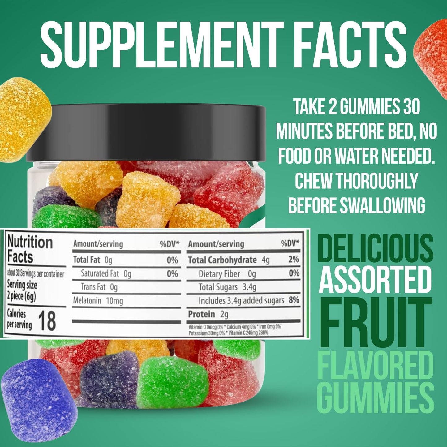 Hemp Emu Hemp Gummies for Sleep Gummy, 60 Count