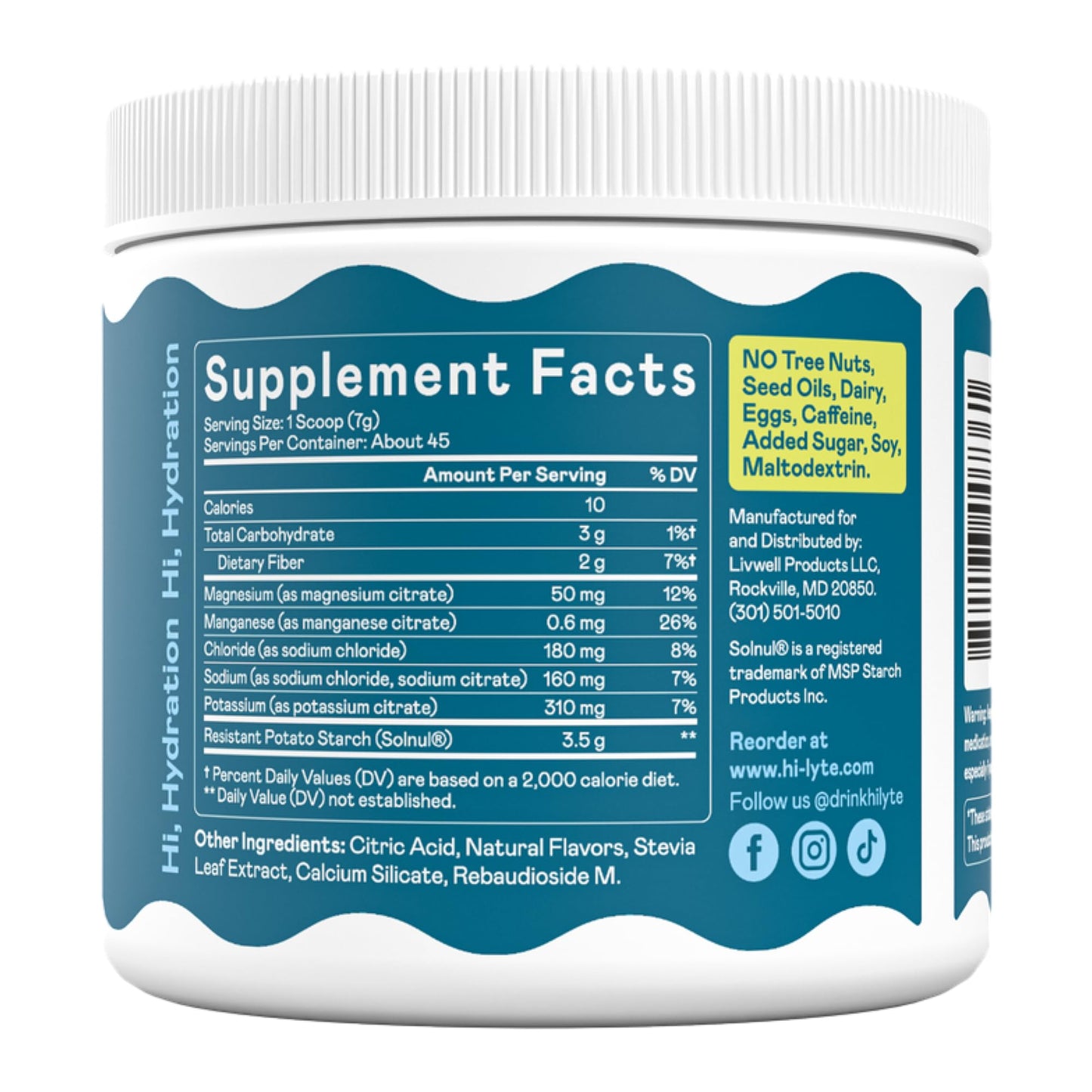 Hi-Lyte Gut Health Electrolyte Powder Pineapple Coconut 11.1 oz