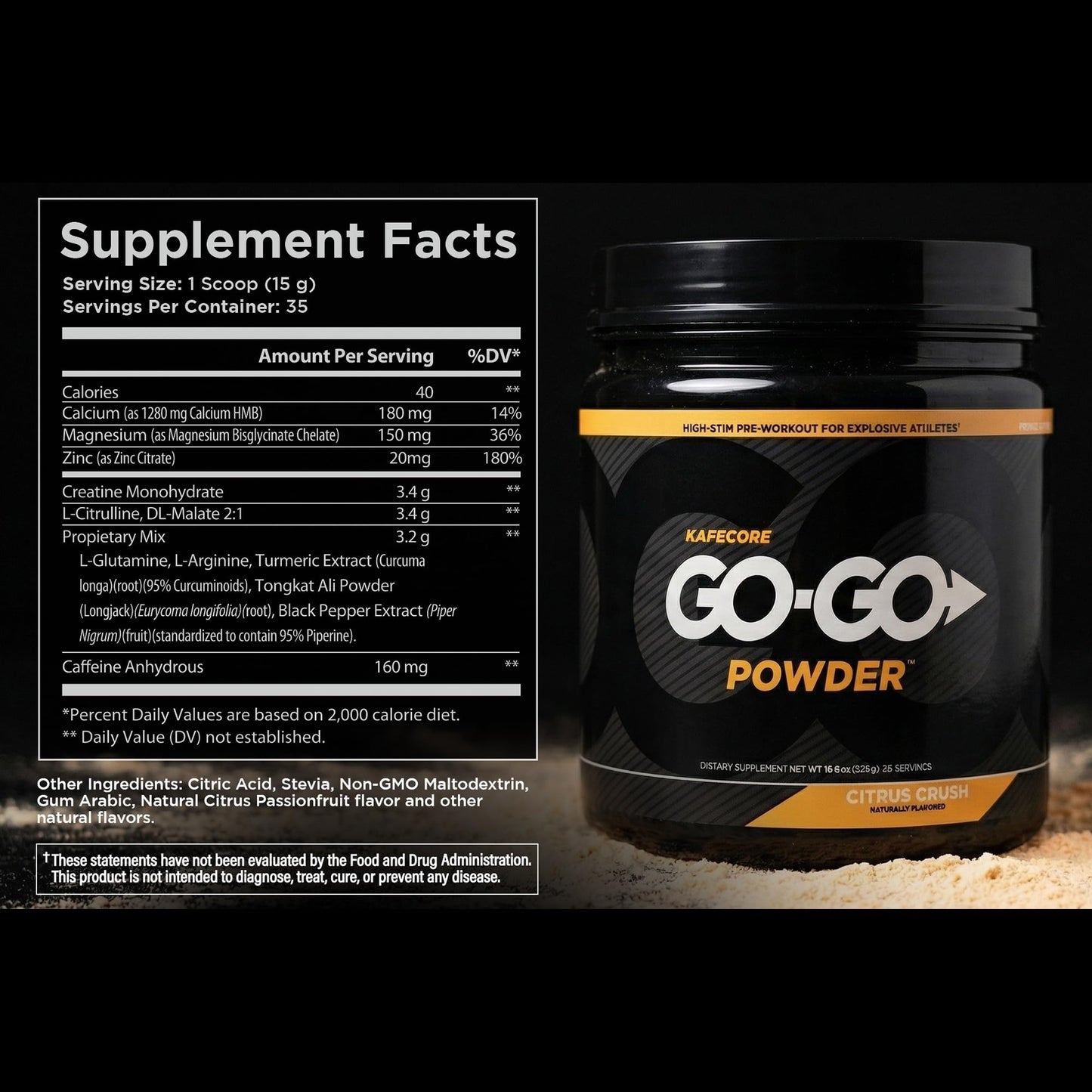 KAFECORE GO – GO POWDER Pre Workout Powder, 18.6 oz