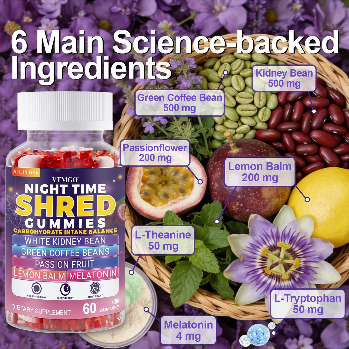 VTMGO Night Time Shred Gummies 60 Count