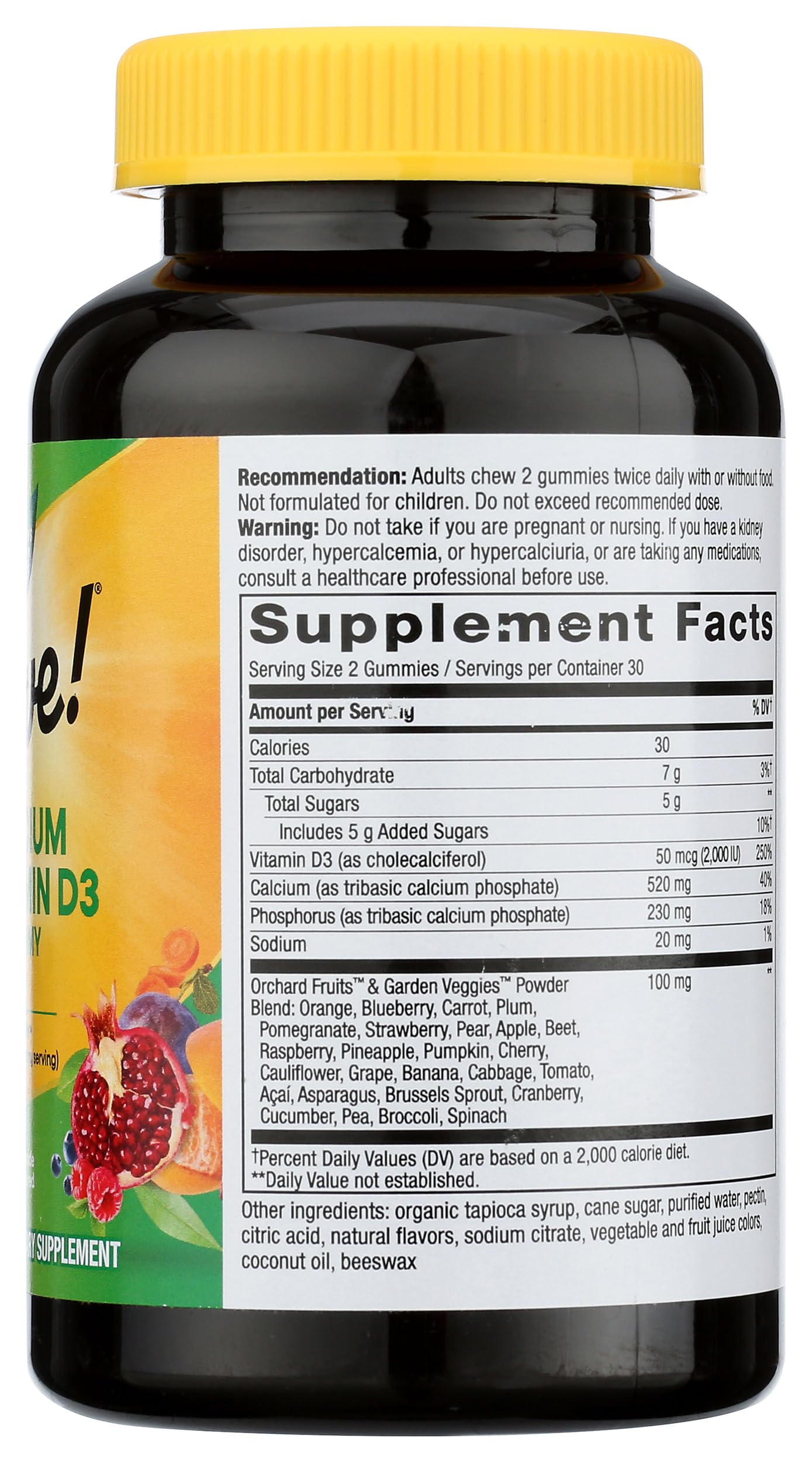 Nature's Way Calcium Alive Plus D 100 Mg Gummies, 60 Count