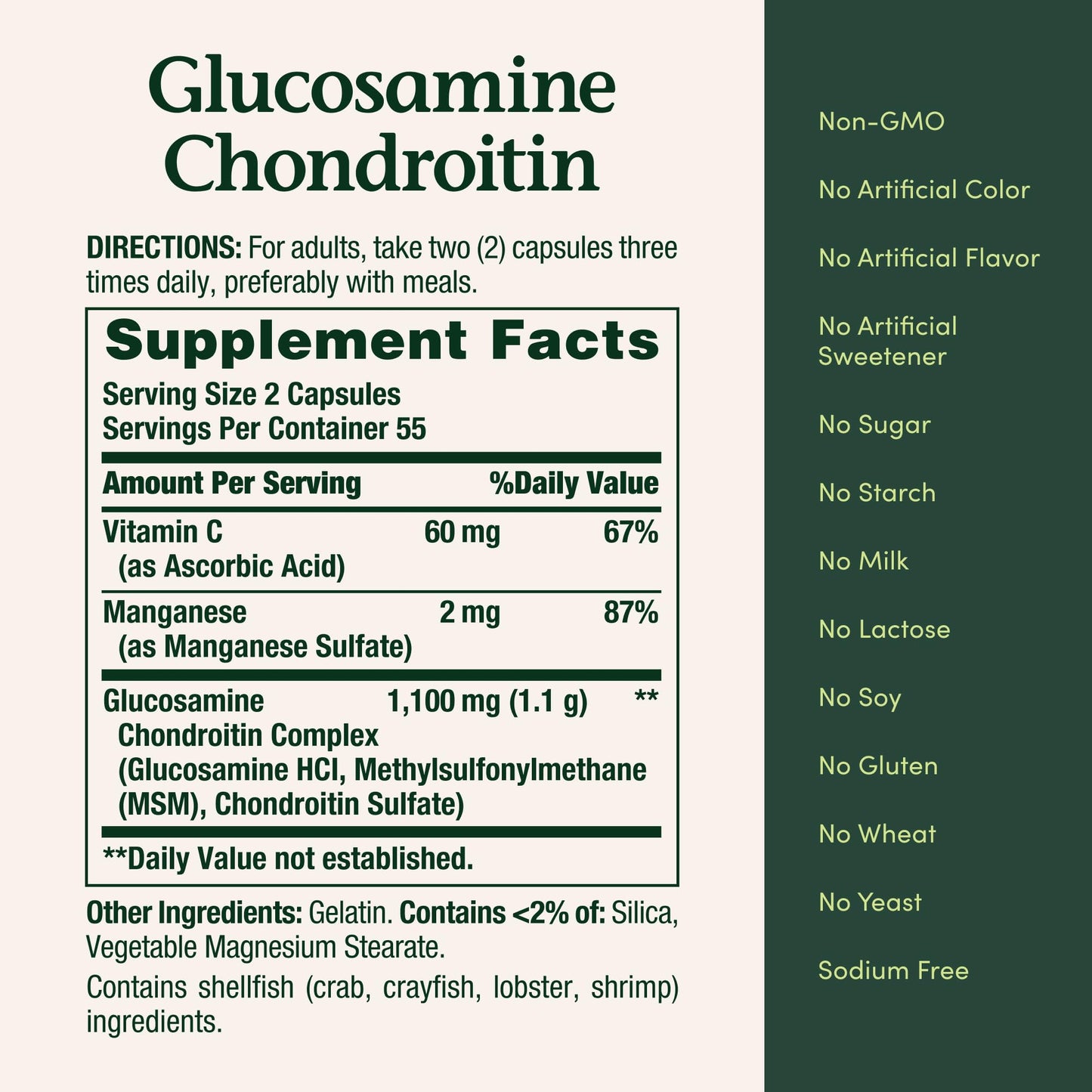 Nature's Bounty Glucosamine Chondroitin Capsules, 110 Capsules