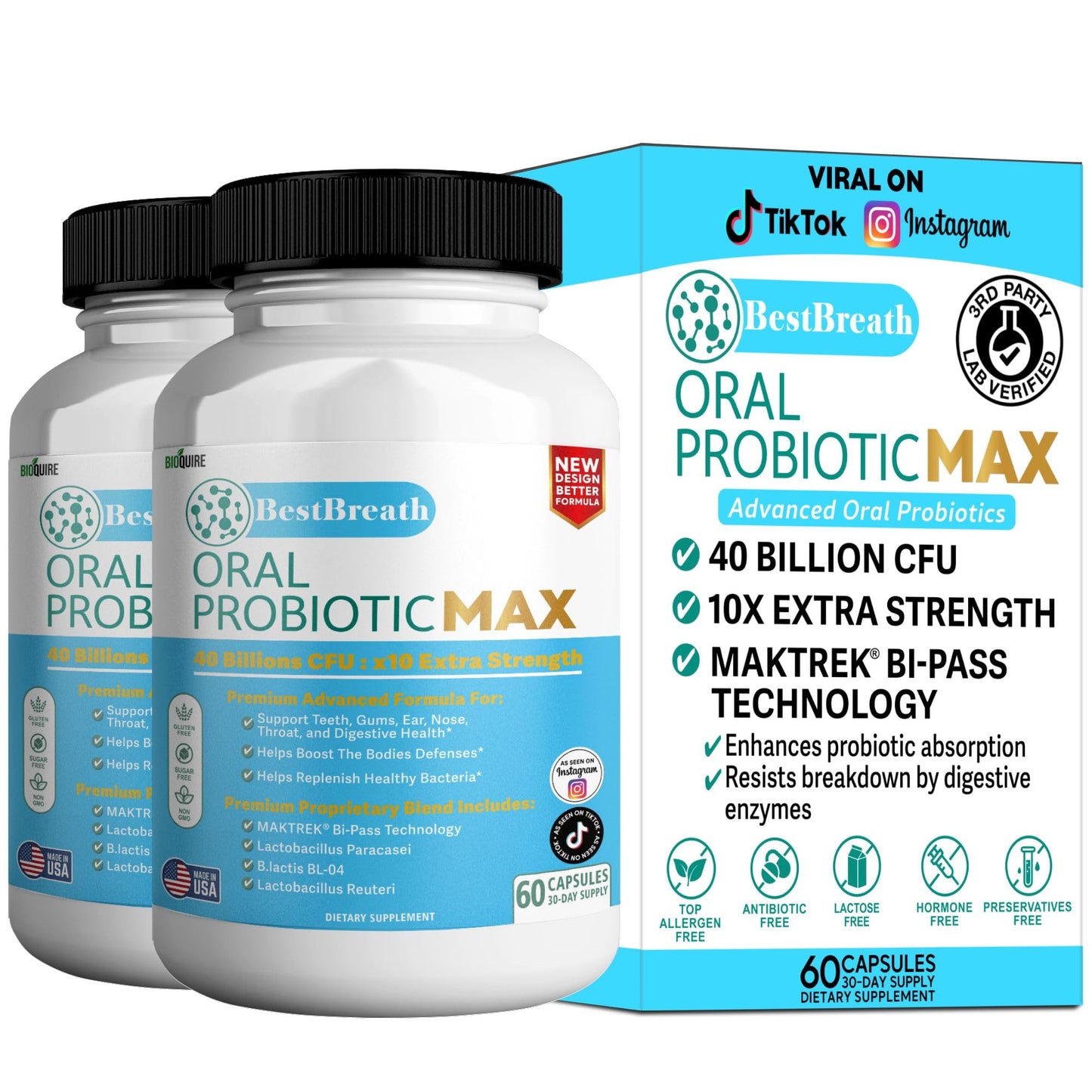 BIOQUIRE BestBreath Oral Probiotic MAX 60 Capsules