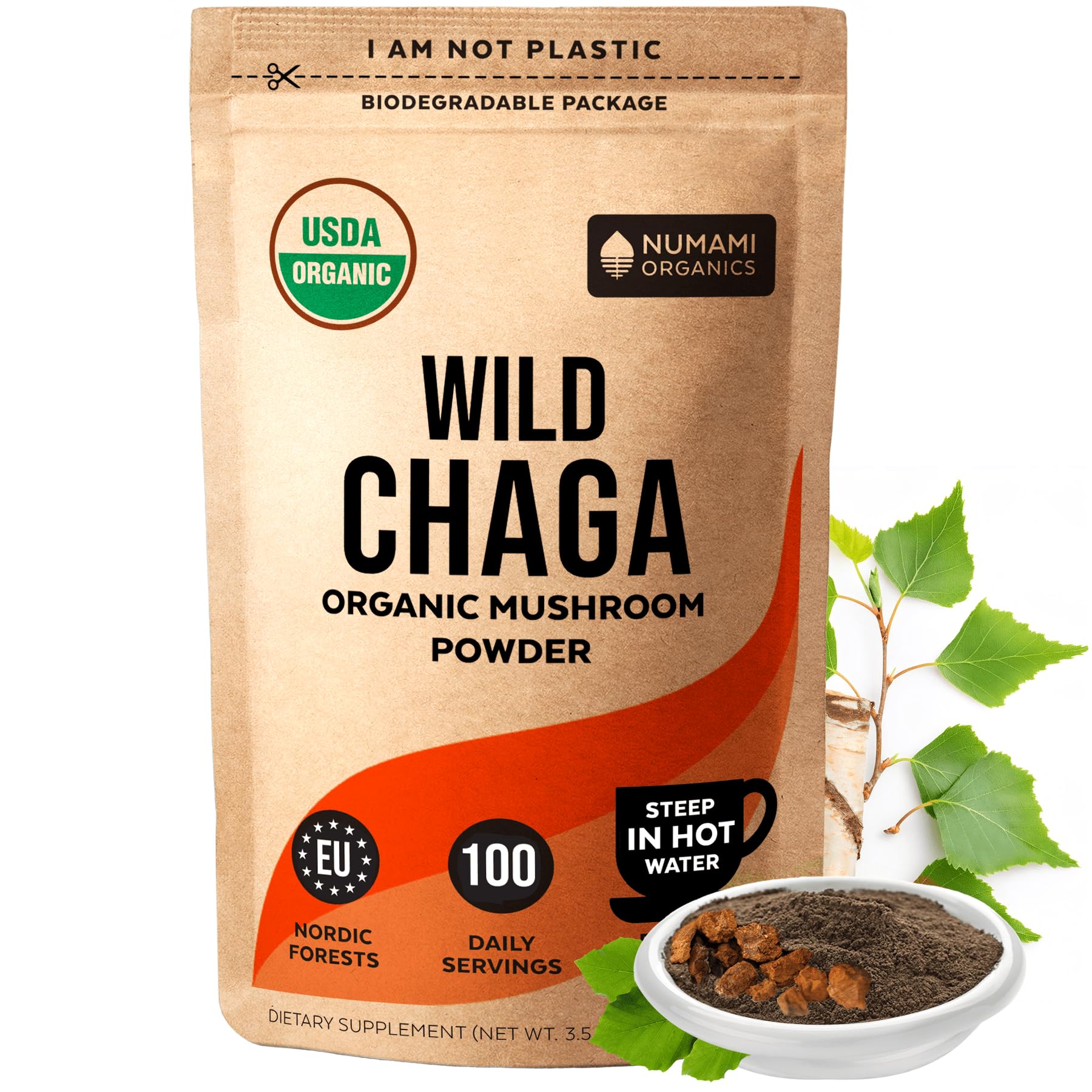 Numami Organic Chaga Mushrooms Powder 3.5 oz