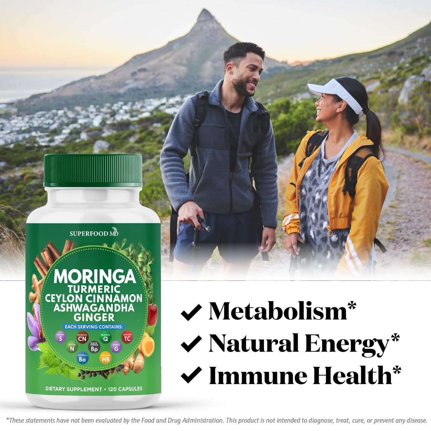Superfood MD Moringa Supplement 120 Capsules