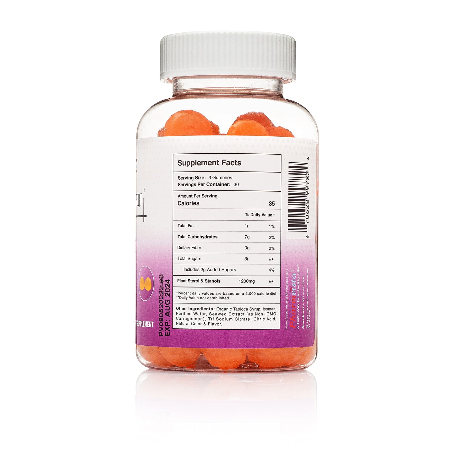 Pharmvista Plant Sterols and Stanols 1200mg Gummy 90 Count