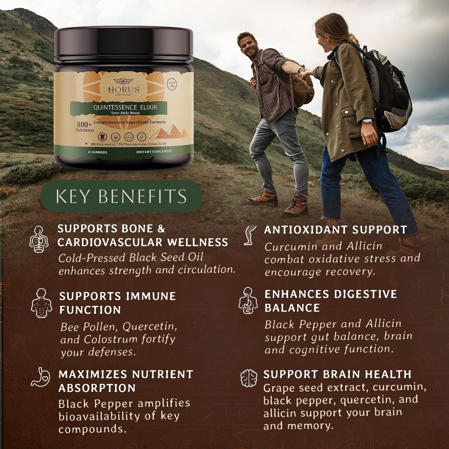 Horus Apothecary Quintessence Elixir Black Seed Oil Gummies, 45 Count