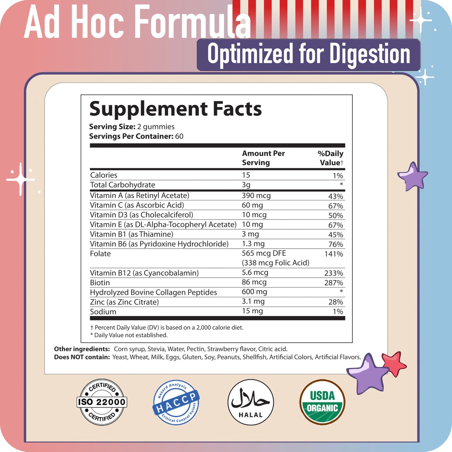 ad hoc Collagen Peptides for Women Gummies 120 Count