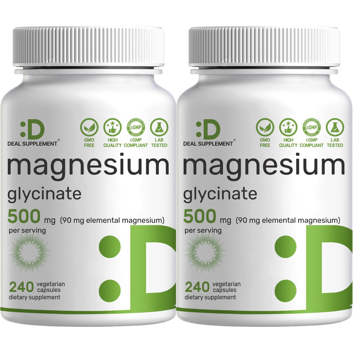 DEAL SUPPLEMENT Magnesium Glycinate 500mg Capsules 480