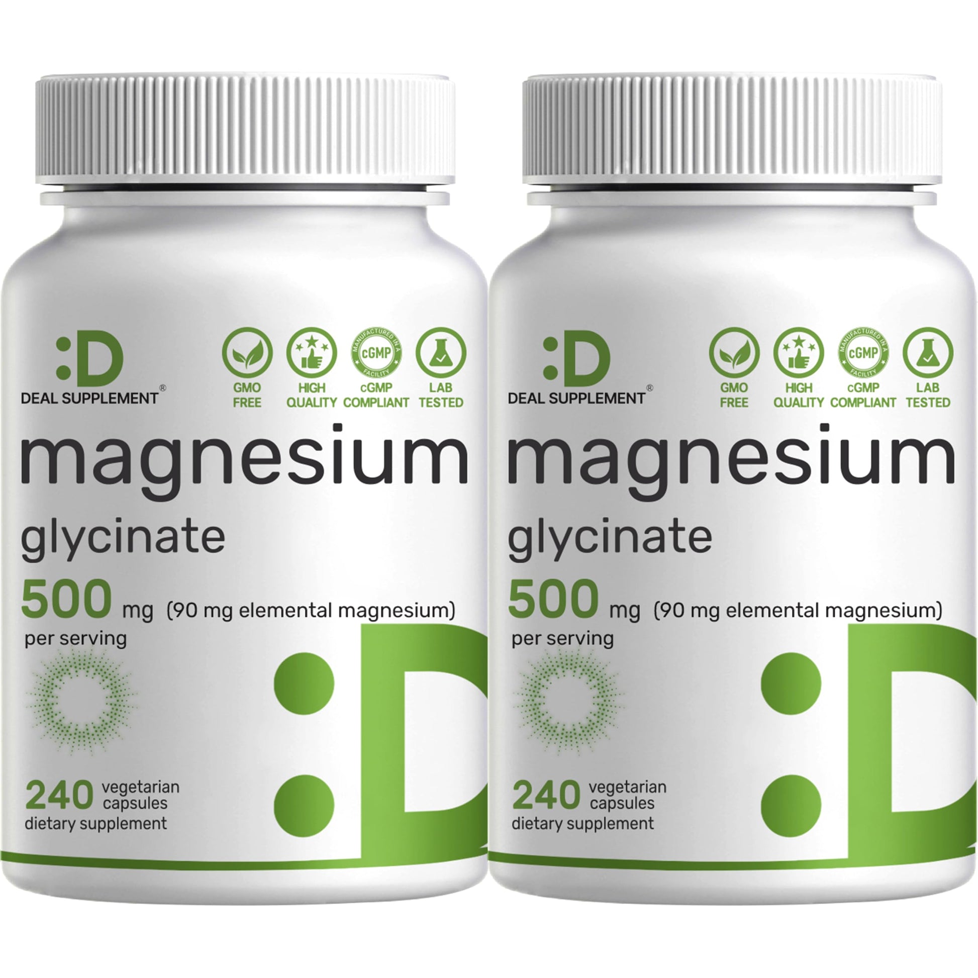 DEAL SUPPLEMENT Magnesium Glycinate 500mg Capsules 480