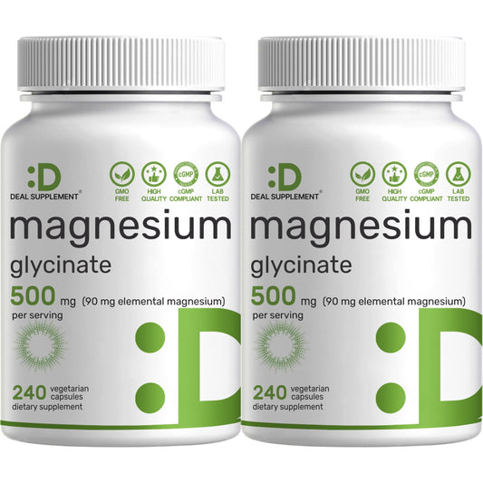 DEAL SUPPLEMENT Magnesium Glycinate 500mg Capsules 480