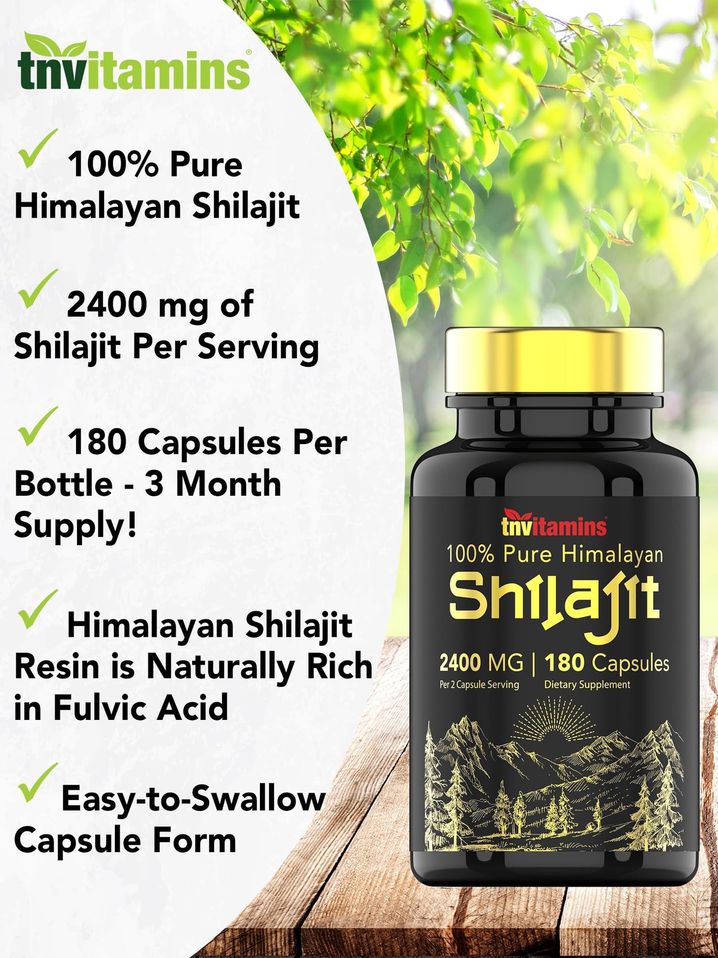 tnvitamins Shilajit Capsules 2400 MG Capsule 180 Count
