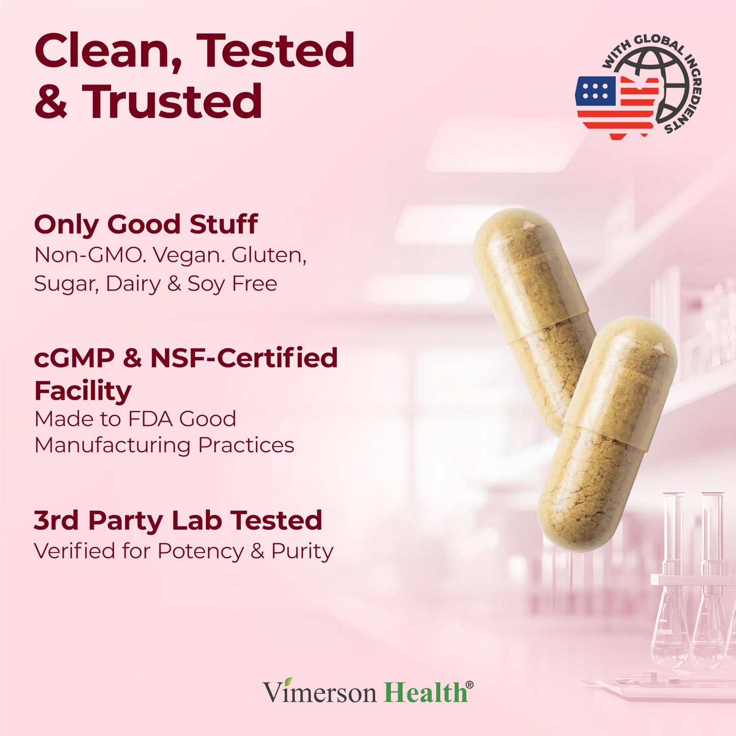 Vimerson Health Asian Ginseng and Ginkgo Biloba Capsules, 60 Count