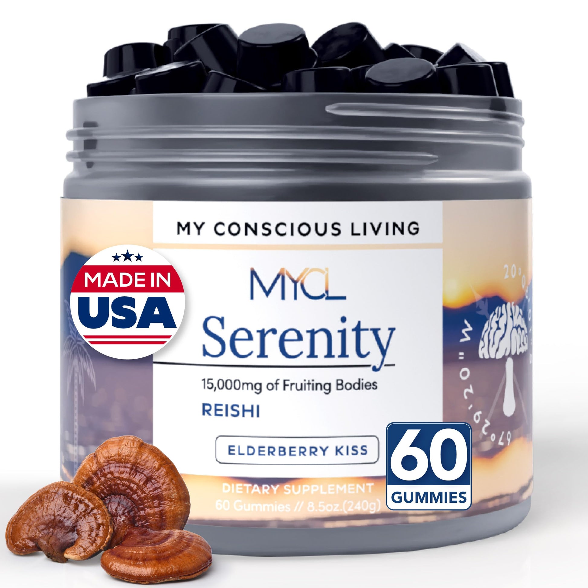 MYCL Serenity Reishi Mushroom Gummies 60 Count