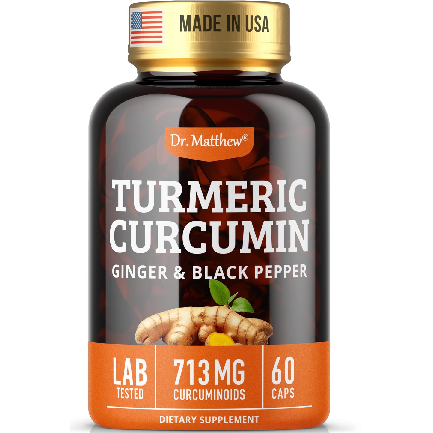 Dr. Matthew Turmeric Curcumin with Black Pepper, 60 Capsules
