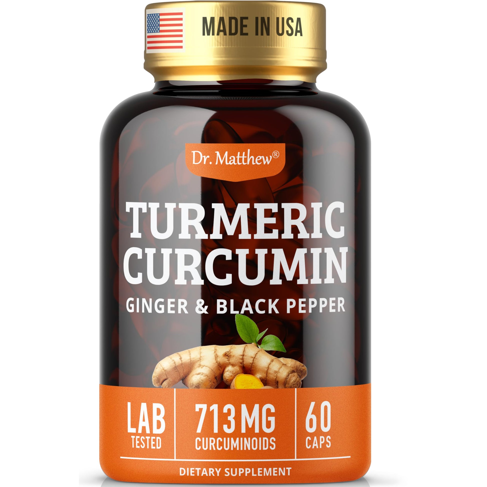 Dr. Matthew Turmeric Curcumin with Black Pepper, 60 Capsules